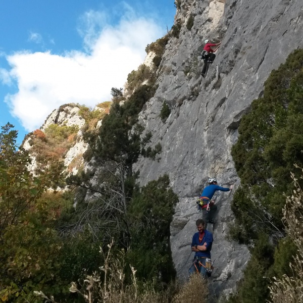 Emmanuelle et Romain sous l'oeil attentif de Philippe