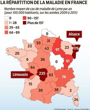 répartition maladie de Lyme